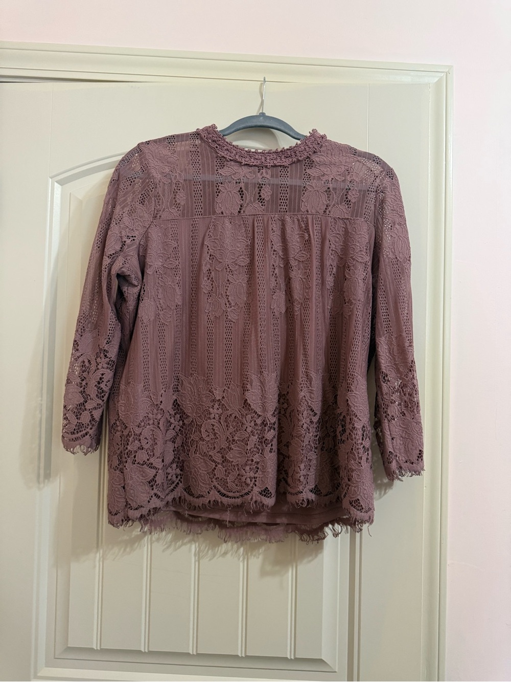 Soho Mauve Lace Peasant Blouse